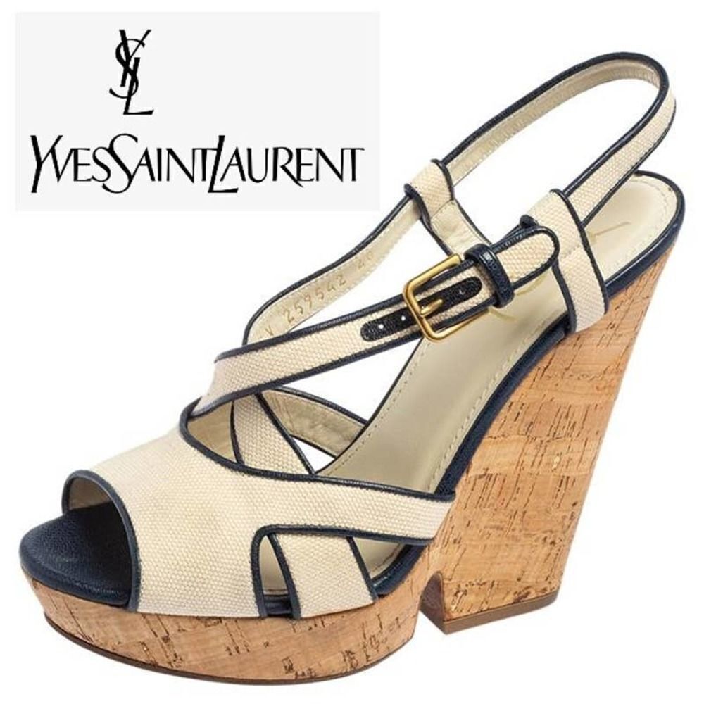Yves Saint Laurent-Deauville Wedge Heels Sz 8.5